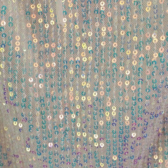 Lucy In the Sky Shantelle Sequin Long Sleeve Mini Dress in Champagne Size M - Picture 7 of 7